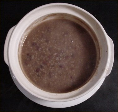 >Porridge of azuki beans and rice